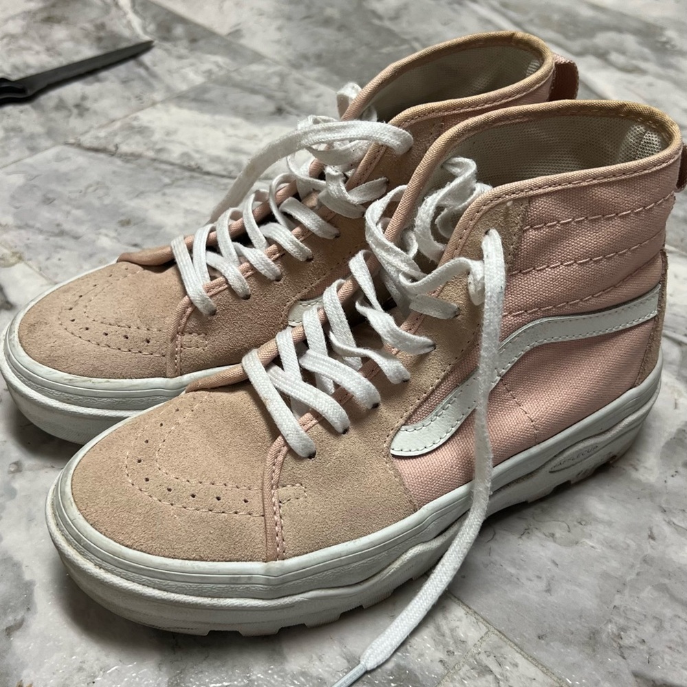 Vans Blush and White Sneakers